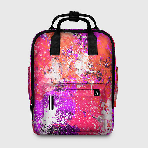 Женский рюкзак Разбрызганная красная краска - темный фон / 3D-принт – фото 1