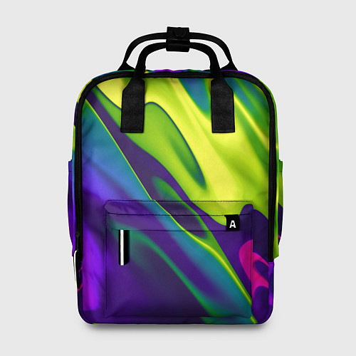 Женский рюкзак Сине-зелёное и фиолетовое абстрактное слияние / 3D-принт – фото 1
