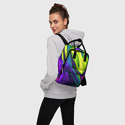 Рюкзак женский Сине-зелёное и фиолетовое абстрактное слияние, цвет: 3D-принт — фото 2