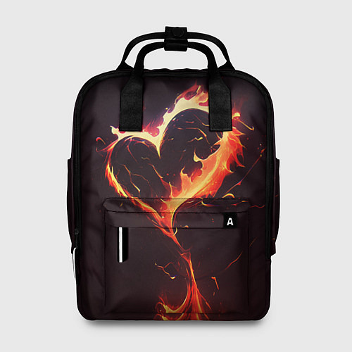 Женский рюкзак Арт нейросети пламенное сердце / 3D-принт – фото 1