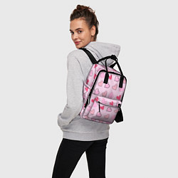 Рюкзак женский Валентинки на нежно-розовом фоне, цвет: 3D-принт — фото 2