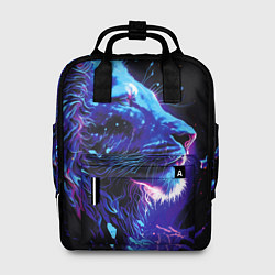 Рюкзак женский Неоновый лев, цвет: 3D-принт