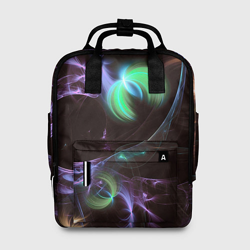 Женский рюкзак Магические фиолетовые волны и цветные космические / 3D-принт – фото 1
