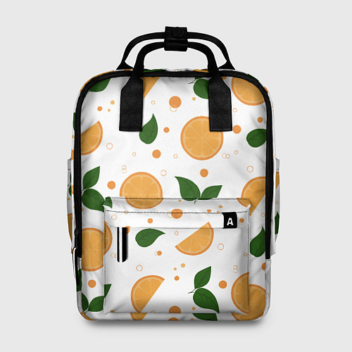 Женский рюкзак Апельсины с листьями / 3D-принт – фото 1