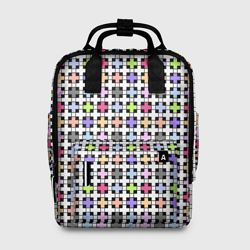 Женский рюкзак Разноцветный геометрический рисунок / 3D-принт – фото 1