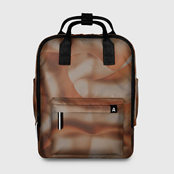 Рюкзак женский Тёмно-золотистые абстрактные волны, цвет: 3D-принт