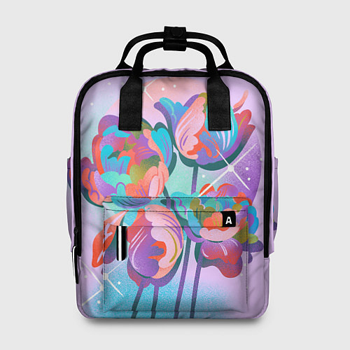 Женский рюкзак Цветы и звезды / 3D-принт – фото 1