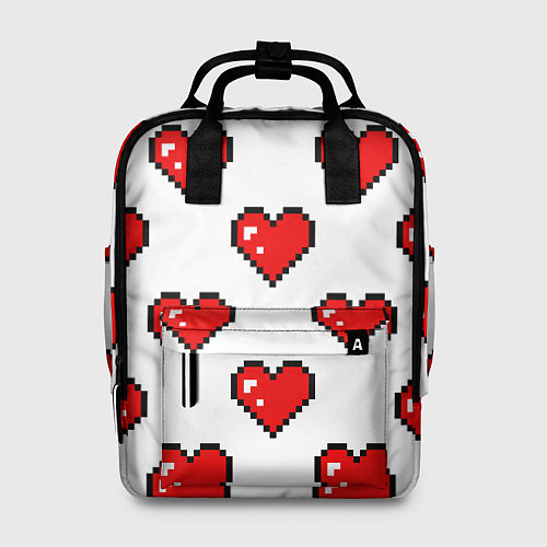 Женский рюкзак Сердца в стиле пиксель-арт / 3D-принт – фото 1