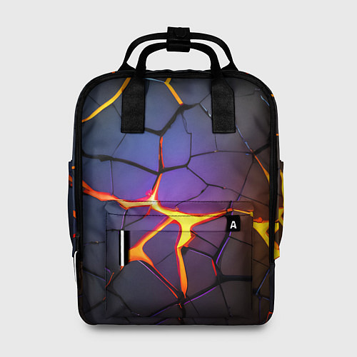 Женский рюкзак Неоновые трещины - лава / 3D-принт – фото 1