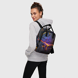 Рюкзак женский Неоновые трещины - лава, цвет: 3D-принт — фото 2
