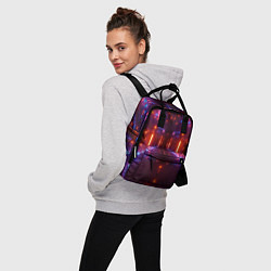 Рюкзак женский Неоновые разнообразные абстрактные лучи, цвет: 3D-принт — фото 2
