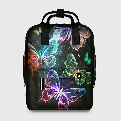 Женский рюкзак Неоновые дикие бабочки / 3D-принт – фото 1