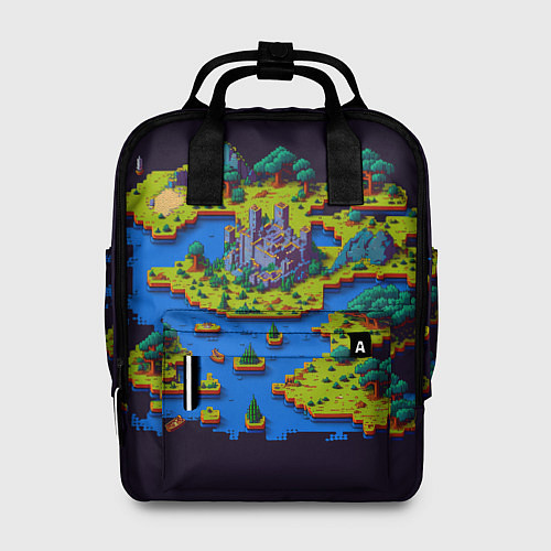 Женский рюкзак Пиксельный остров и замок / 3D-принт – фото 1