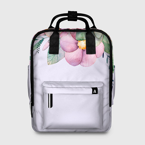 Женский рюкзак Пастельные цветы акварелью - наверху / 3D-принт – фото 1