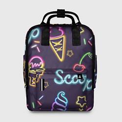 Рюкзак женский Неоновые надписи sweet scoop, цвет: 3D-принт