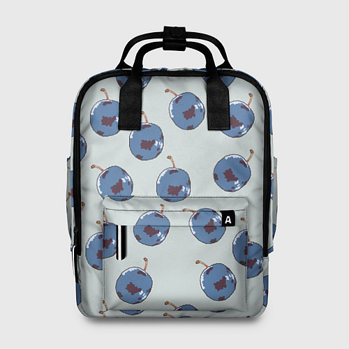 Женский рюкзак Слива сизая, пиксель, паттерн / 3D-принт – фото 1
