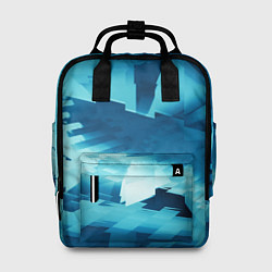 Рюкзак женский Абстрактные светло-синие кубы и другие фигуры, цвет: 3D-принт