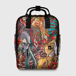 Рюкзак женский Иредзуми: демон и дракон, цвет: 3D-принт