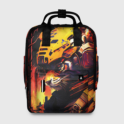 Женский рюкзак Тигр воин в огне / 3D-принт – фото 1