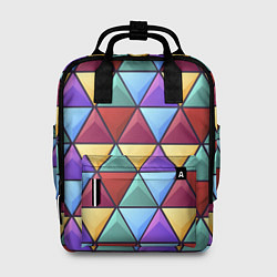 Рюкзак женский Геометрический красочный паттерн, цвет: 3D-принт