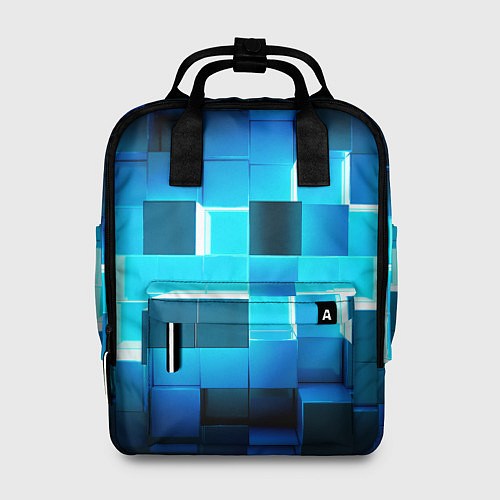 Женский рюкзак Неоновые кубы с подсветкой / 3D-принт – фото 1