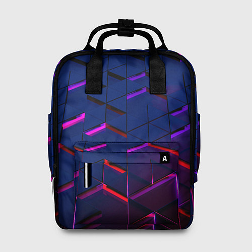 Женский рюкзак Неоновые треугольники с подсветкой / 3D-принт – фото 1