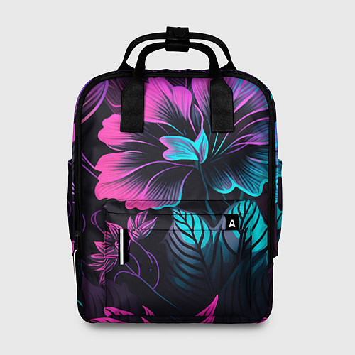 Женский рюкзак Неоновый цветок / 3D-принт – фото 1