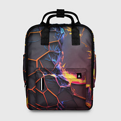 Рюкзак женский Подорванные неоновые плиты, цвет: 3D-принт