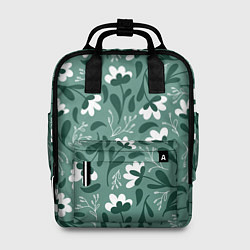 Рюкзак женский Белые цветы - паттерн, цвет: 3D-принт
