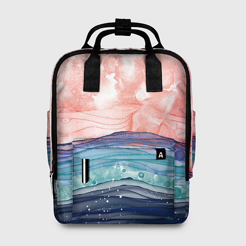 Женский рюкзак Абстрактный пейзаж рассвет над морем / 3D-принт – фото 1