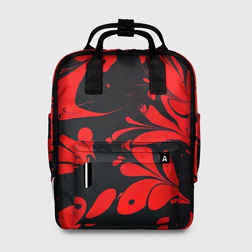 Женский рюкзак Красно-черный узор / 3D-принт – фото 1
