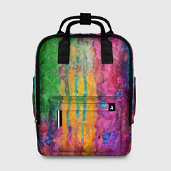 Рюкзак женский Грубые разноцветные мазки краски, цвет: 3D-принт
