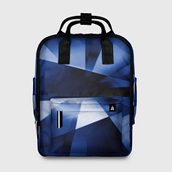 Рюкзак женский Синие лучи и отражения в абстракции, цвет: 3D-принт