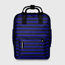 Рюкзак женский Черно-синие полосы, цвет: 3D-принт