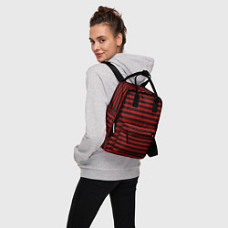 Рюкзак женский Темно-красные полосы, цвет: 3D-принт — фото 2