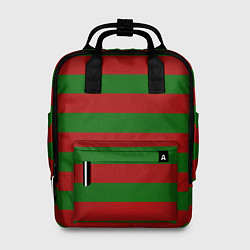 Рюкзак женский Красно-зеленые полоски, цвет: 3D-принт