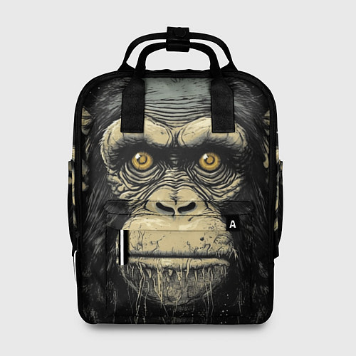Женский рюкзак Портрет обезьяны: арт нейросети / 3D-принт – фото 1