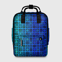 Рюкзак женский Сине-зеленый геометрический узор, цвет: 3D-принт