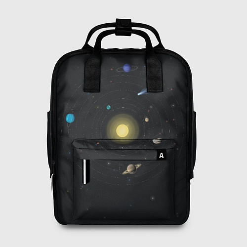 Женский рюкзак Солнце и планеты / 3D-принт – фото 1