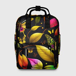 Рюкзак женский Листья и бабочки, цвет: 3D-принт