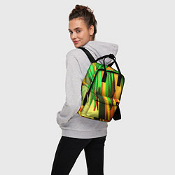 Рюкзак женский Зелёные и оранжевые пластины, цвет: 3D-принт — фото 2
