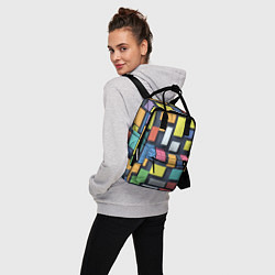 Рюкзак женский Тетрис цветные кубики, цвет: 3D-принт — фото 2