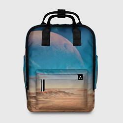 Рюкзак женский Пустыня и очертания планеты, цвет: 3D-принт