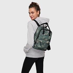 Рюкзак женский Зелено-серый камуфляжный фон, цвет: 3D-принт — фото 2