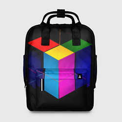Рюкзак женский Многосторонний цветной куб, цвет: 3D-принт
