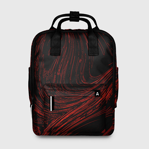 Женский рюкзак Абстракция красные кривые линии на черном / 3D-принт – фото 1