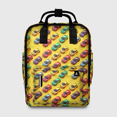 Женский рюкзак Разноцветные машинки / 3D-принт – фото 1