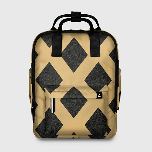 Женский рюкзак Черно-желтый узор геометрические ромбы / 3D-принт – фото 1