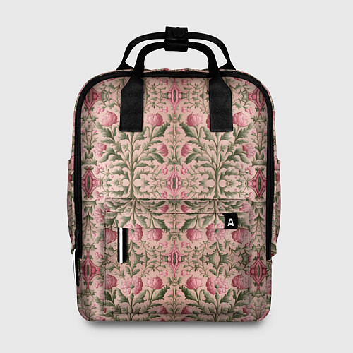 Женский рюкзак Переплетение из розовых цветов / 3D-принт – фото 1
