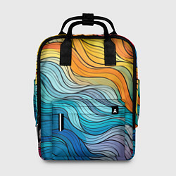 Рюкзак женский Цветовой волнообразный паттерн, цвет: 3D-принт